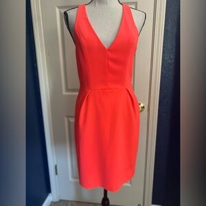 Amanda Uprichard Red Orange Sheath Midi Dress